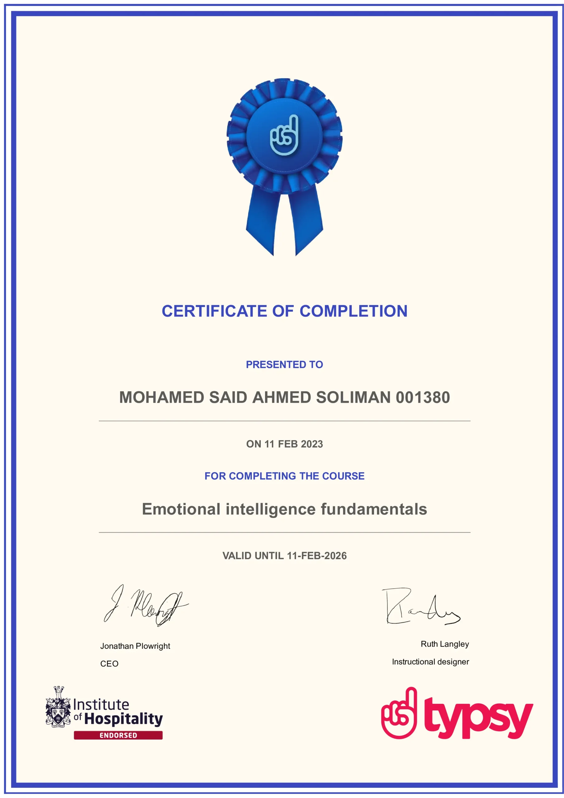 Emotional Intelligence Fundamentals Certificate