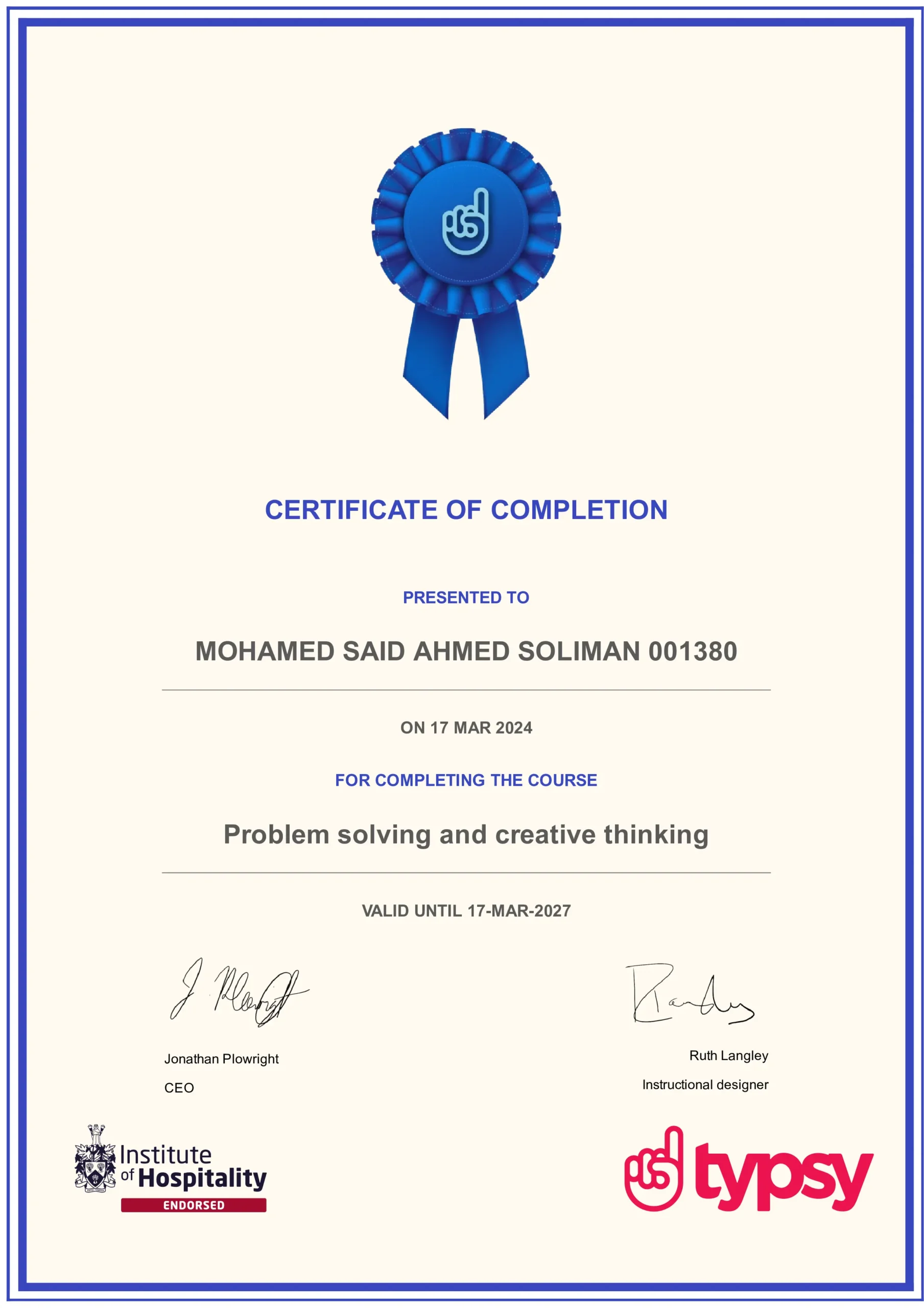 Problem Solving and Creative Thinking Certificate